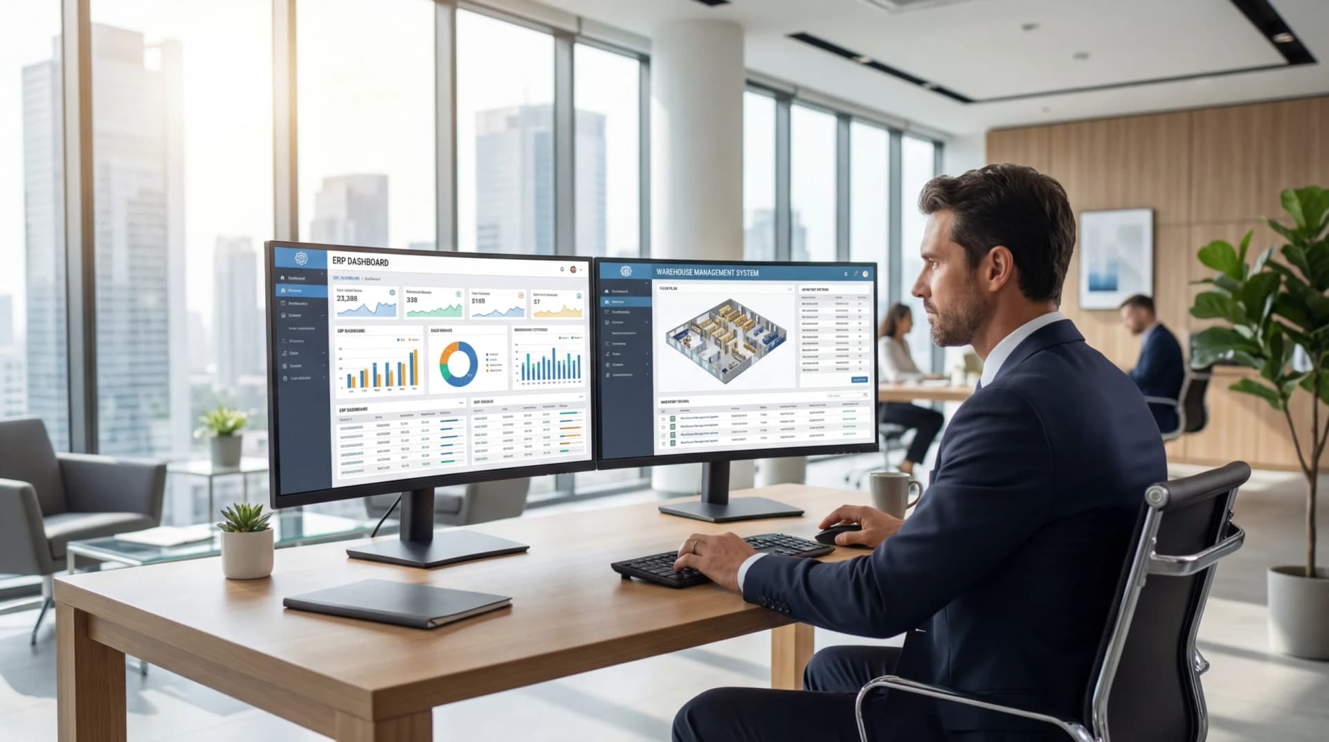 Warehouse and financial systems connected through ERP integration