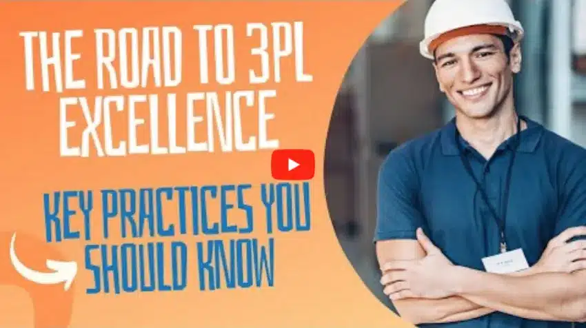 Smiling logistics worker in hard hat with text about 3PL excellence practices