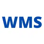 WMS warehouse management system logo in blue letters