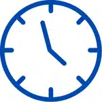 Blue clock icon showing time management for warehouse peak season preparation
