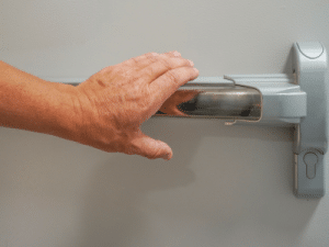 hand on door handle