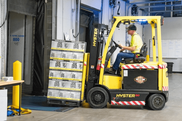 loading pallet onto a truck