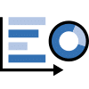 icon representing reports with charts and graphs