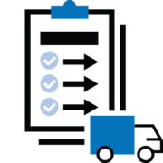 clipboard with checkmarks and truck