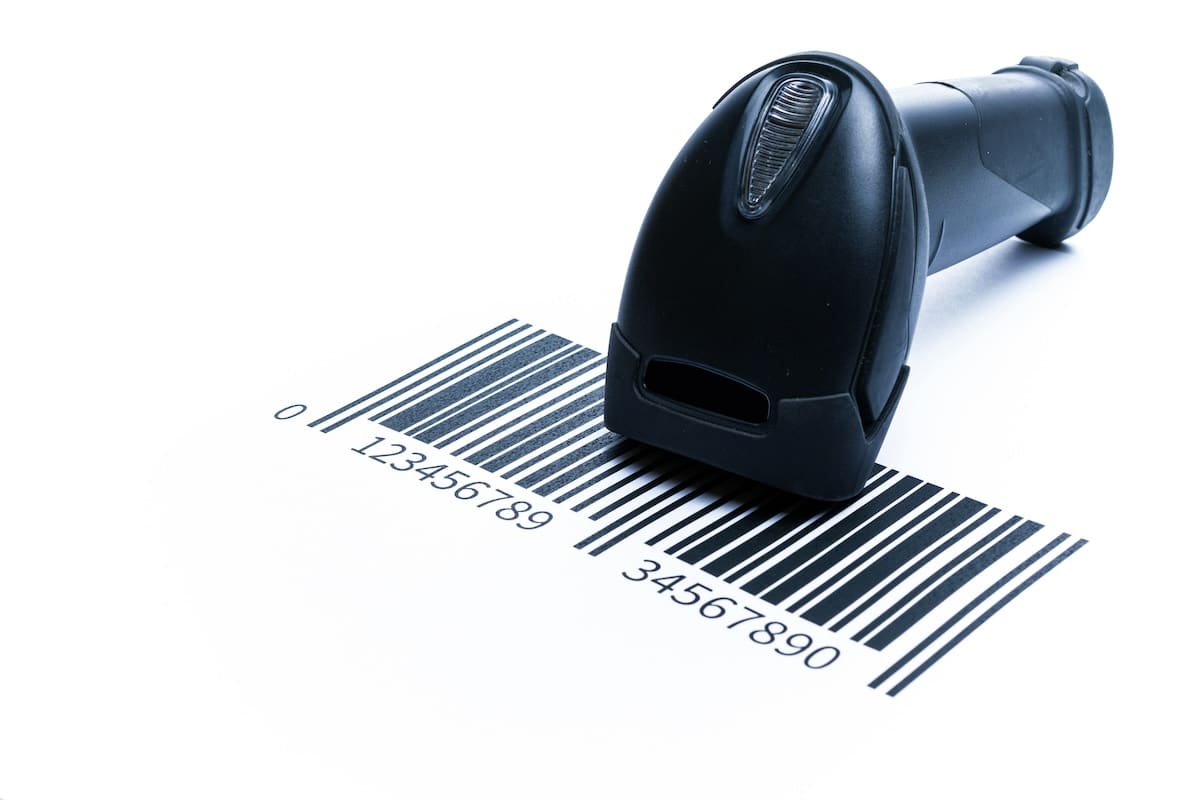 scanner on top of a barcode