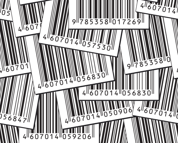barcodes stacked on top of each other