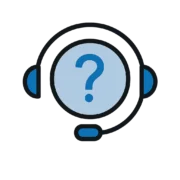 headphones with a circle in it with a question mark