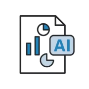 a paper with charts and graphs and AI written in a box