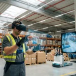 warehouse worker using VR technology