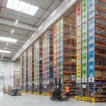 warehouse rack labels in large facility interior