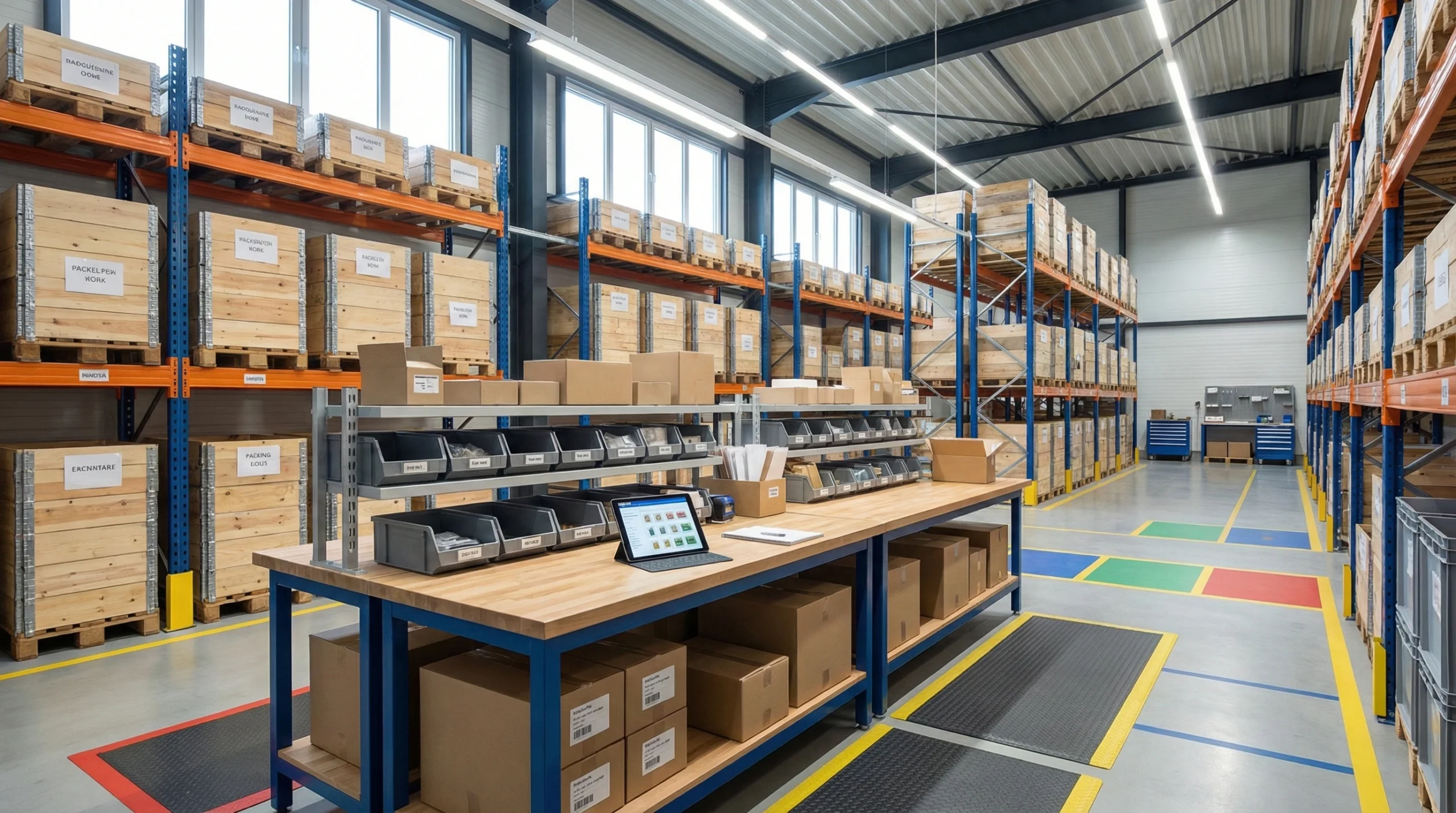 warehouse organization example with table