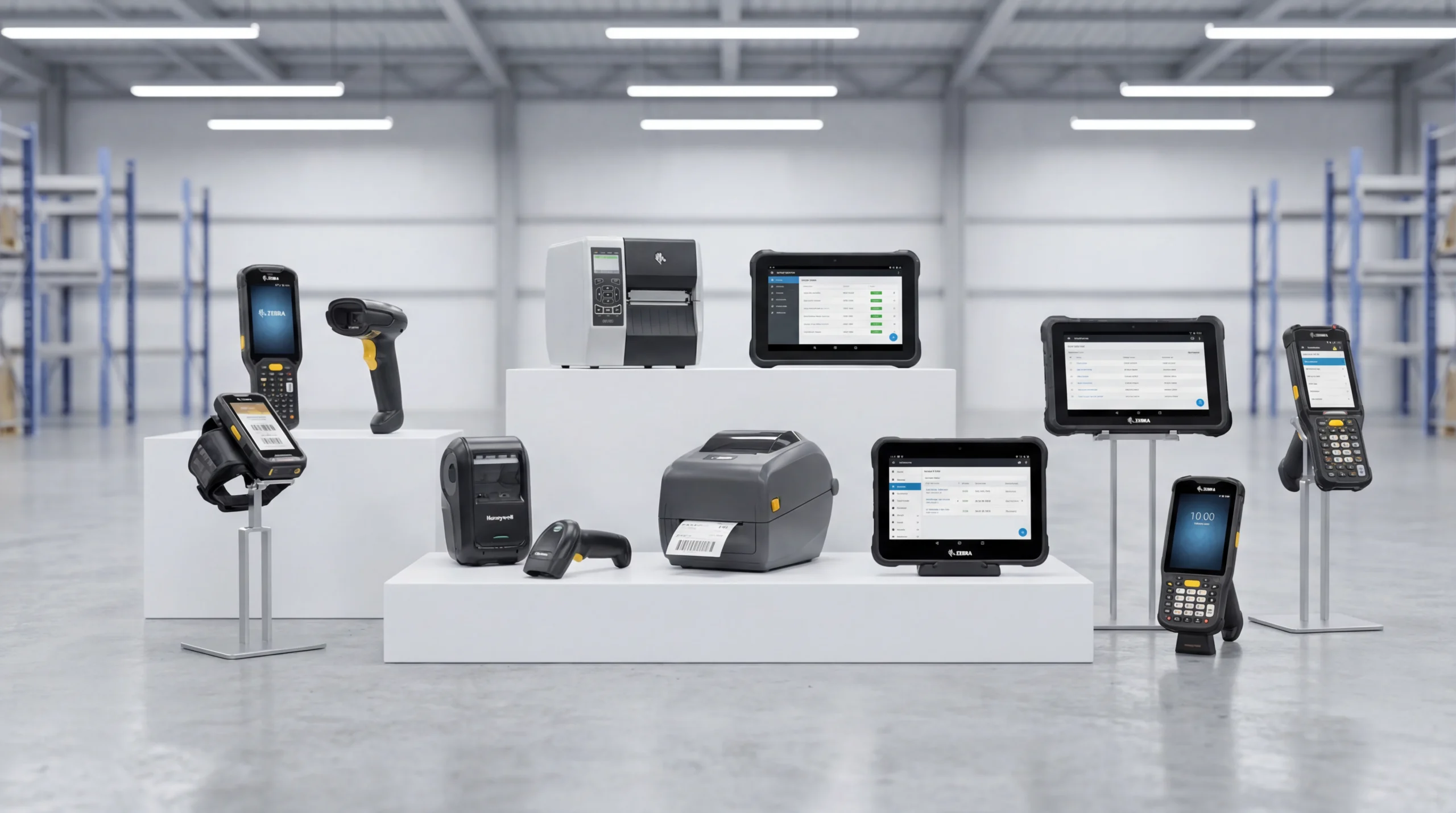 Warehouse hardware including barcode scanners and printers