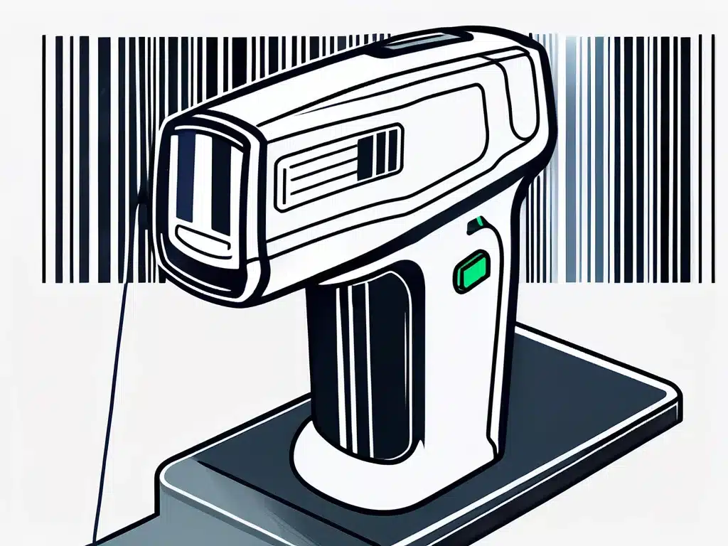 Barcode scanner reading product code for inventory tracking and management system