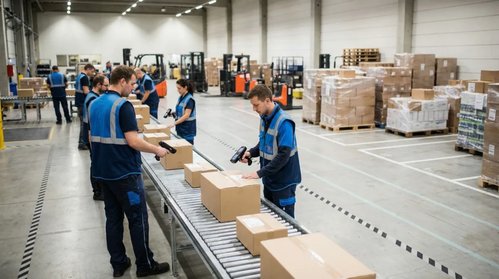 Warehouse receiving dock with AI management