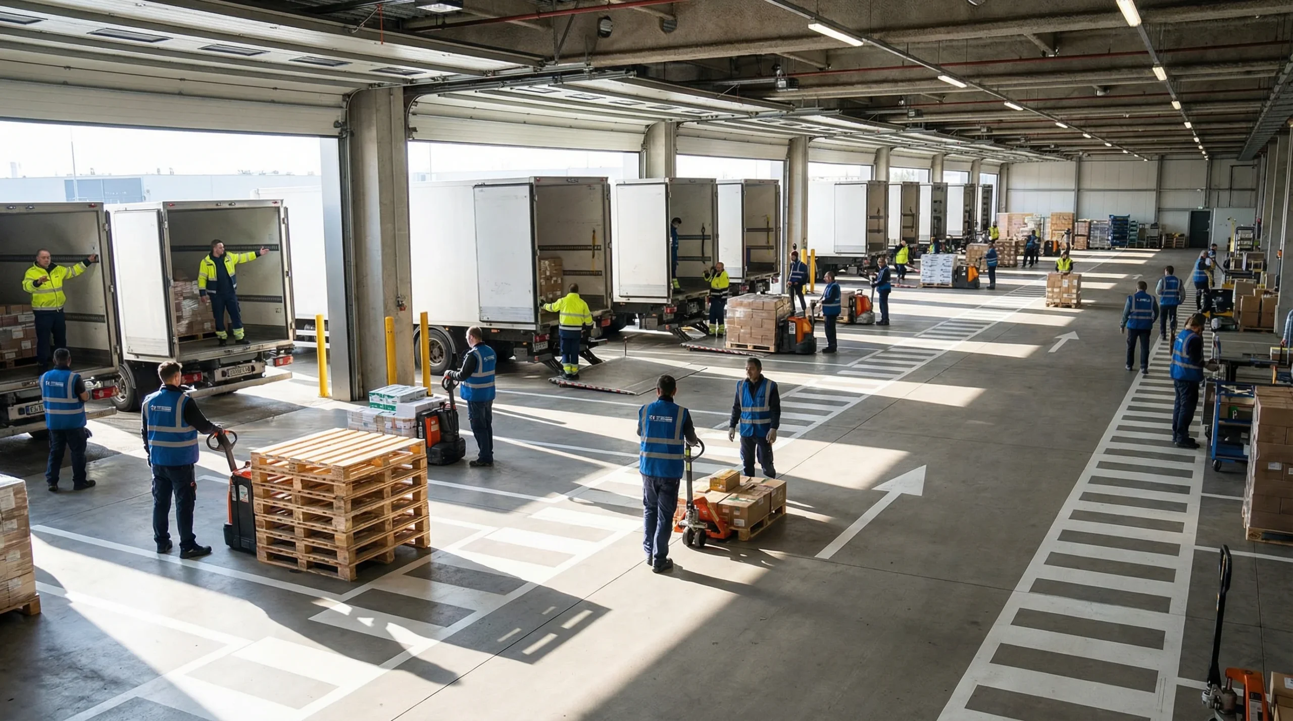 Loading dock operations with delivery trucks