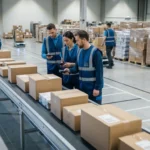 Warehouse receiving dock with AI logistics